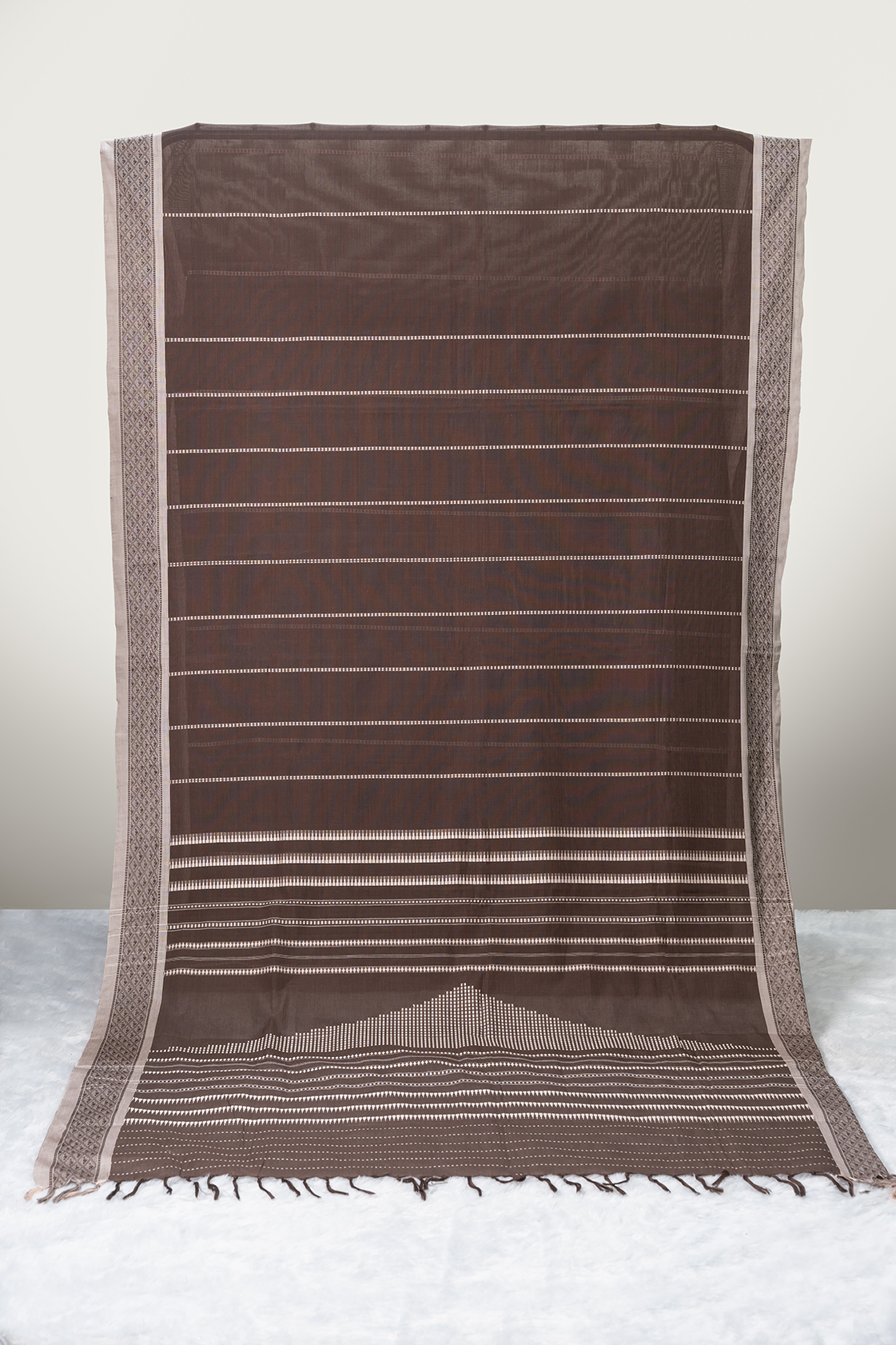 Brown & Pista Saree